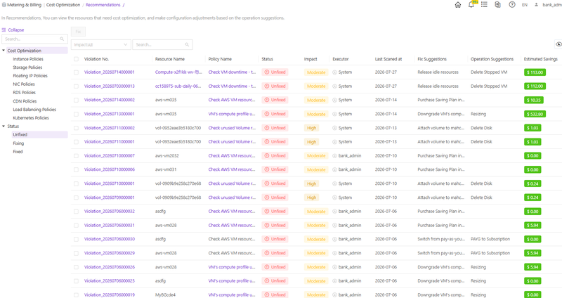 Automatically detect scenarios that can be optimized and optimize with one click